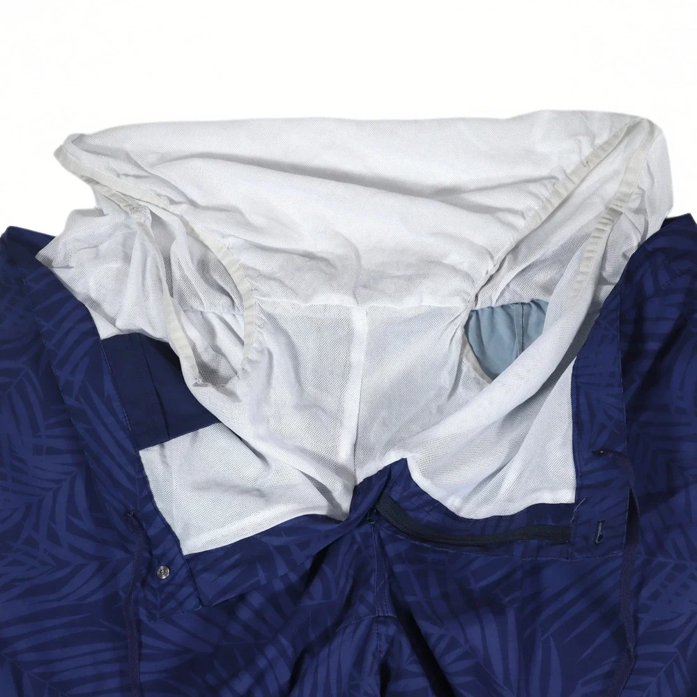 Peter Millar Swim Trunks Mens XXL Blue Palm Leaf Crown Crafted Board Shorts